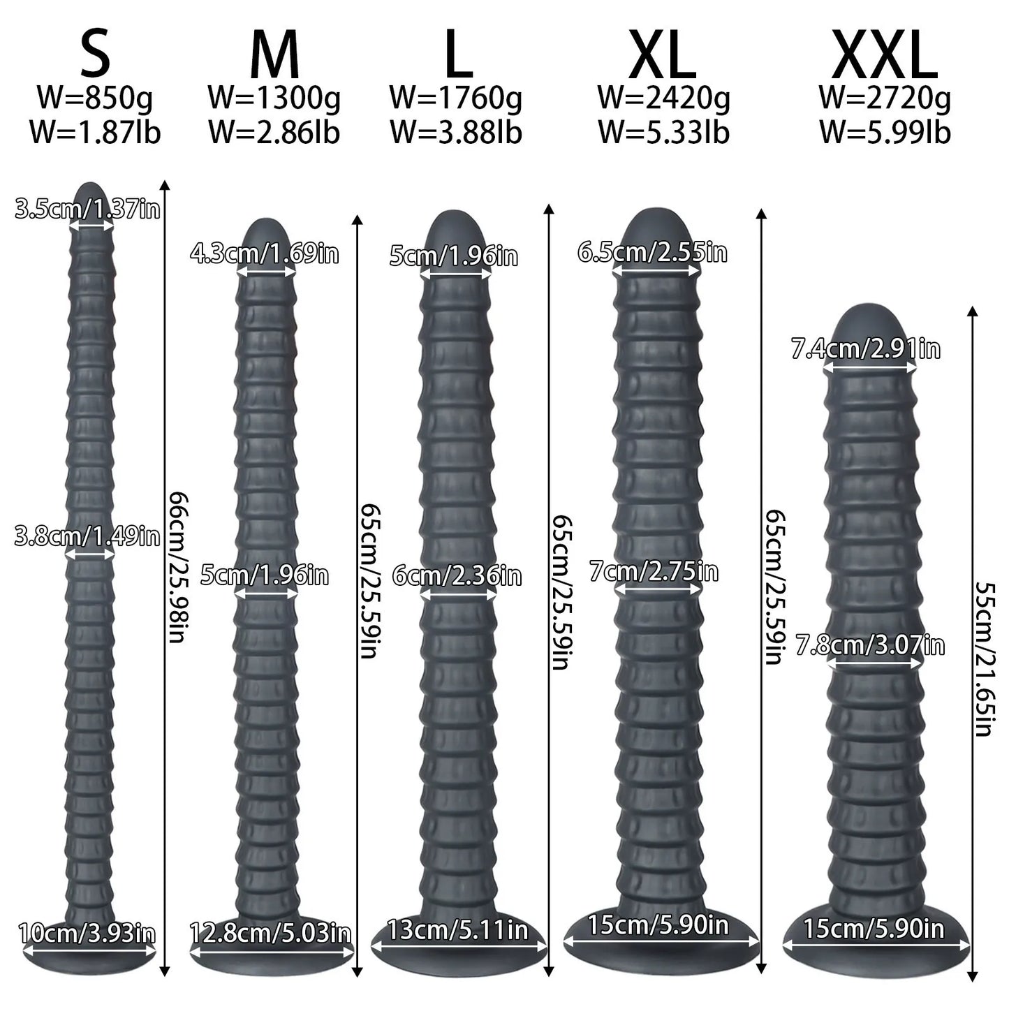 Extra Long Spiral Ribbed Dildo — Deep Penetration Fantasy Toy for Intense Vaginal Stimulation