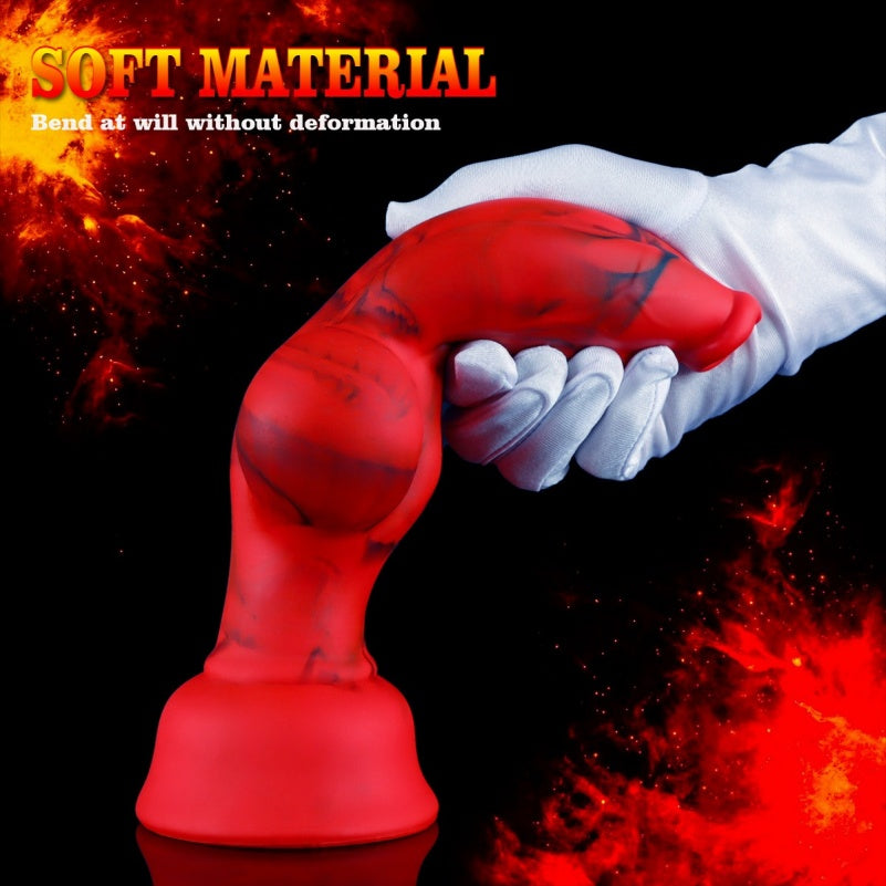 Gode réaliste en silicone rouge sang pour chien – Gonflement ciblé pour un plaisir d'expansion vaginale