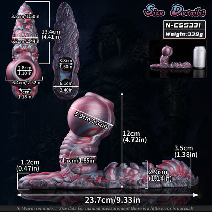 Rallonge pénienne fantaisie pour couples "Canine Knot Beast Cock Sleeve with Grinding Plate"