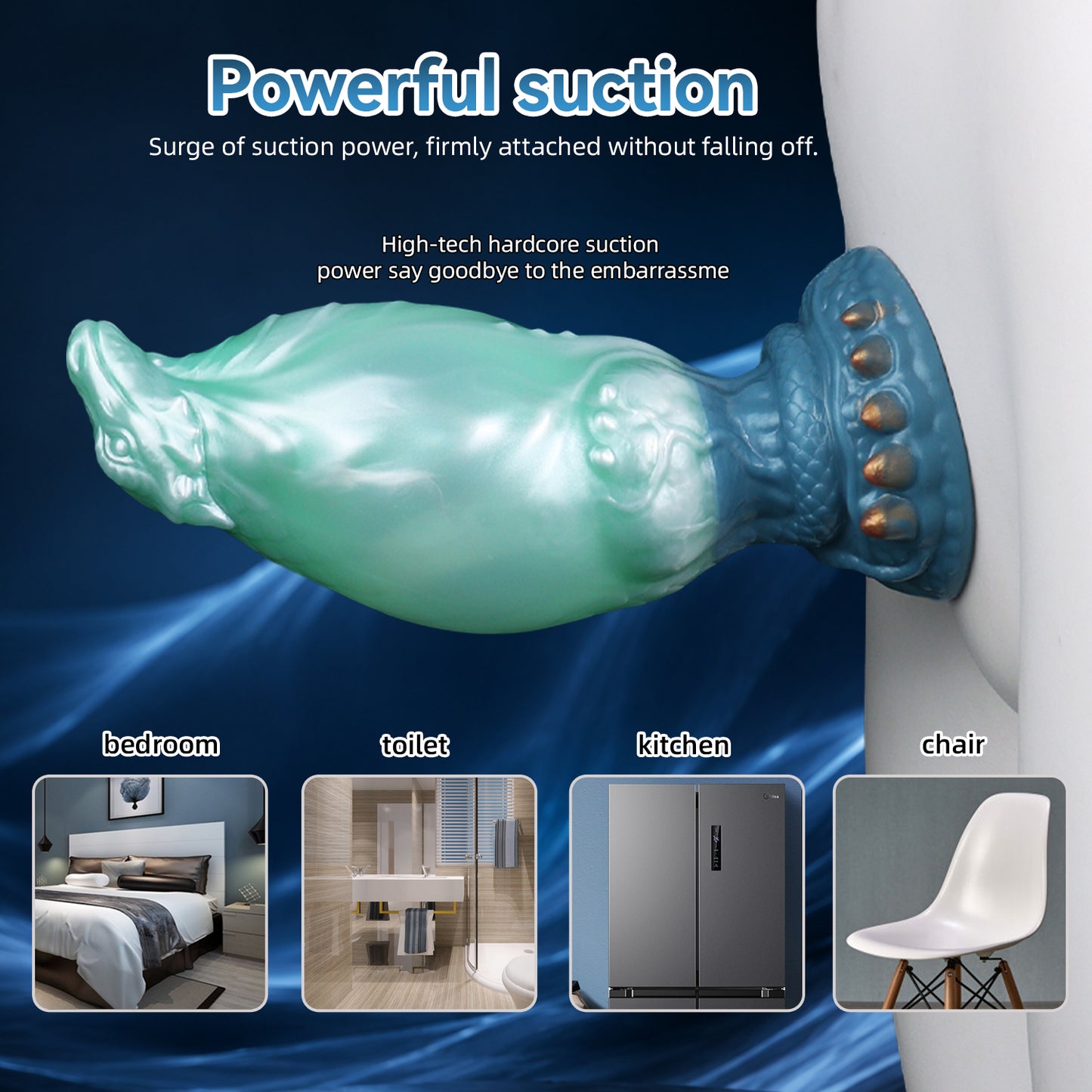 Inflatable Dragon Knot Dildo with Suction Cup – Expandable Fantasy Silicone Toy for G-Spot Stimulation & Knotting Pleasure