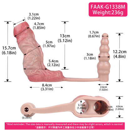 Realistischer Cock-Sleeve mit vibrierendem Analdildo — 2-in-1 Silikon-Peniserweiterer & Prostata-Massagegerät für Männer