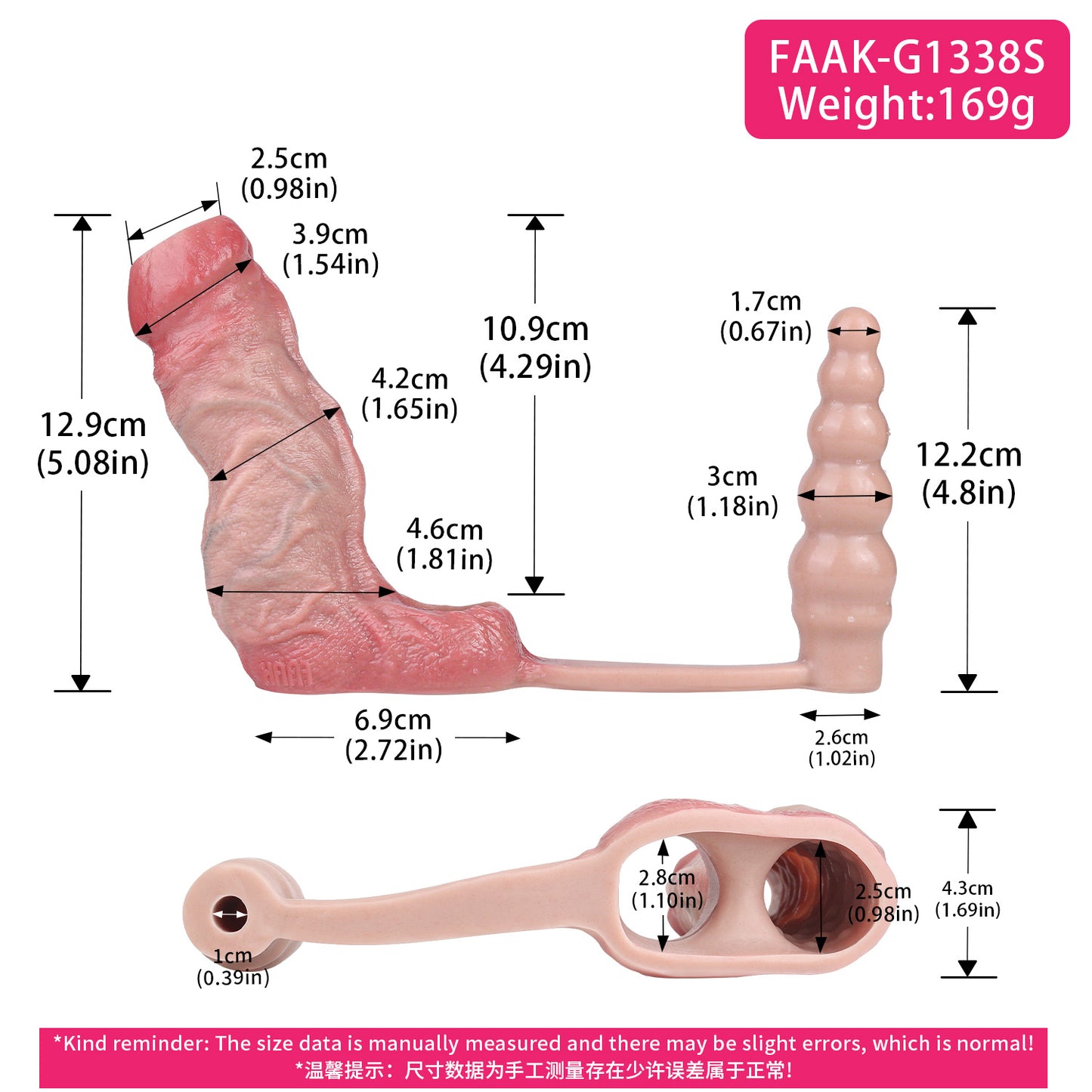 Realistischer Cock-Sleeve mit vibrierendem Analdildo — 2-in-1 Silikon-Peniserweiterer & Prostata-Massagegerät für Männer