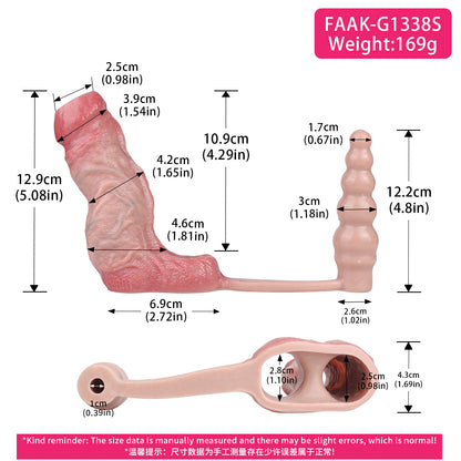 Realistischer Cock-Sleeve mit vibrierendem Analdildo — 2-in-1 Silikon-Peniserweiterer & Prostata-Massagegerät für Männer