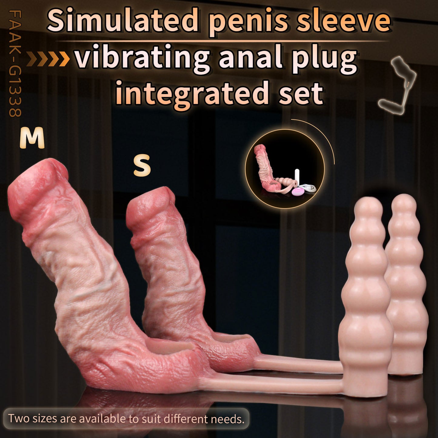 Realistischer Cock-Sleeve mit vibrierendem Analdildo — 2-in-1 Silikon-Peniserweiterer & Prostata-Massagegerät für Männer
