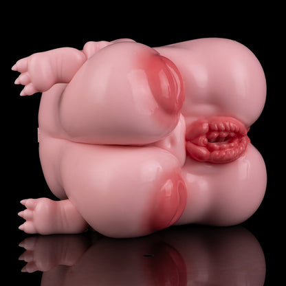 Chubby Bear-Girl Fantasy Sex Doll Torso — Dual-Channel Furry Masturbator with Soft Breasts & Raised-Hip Pose