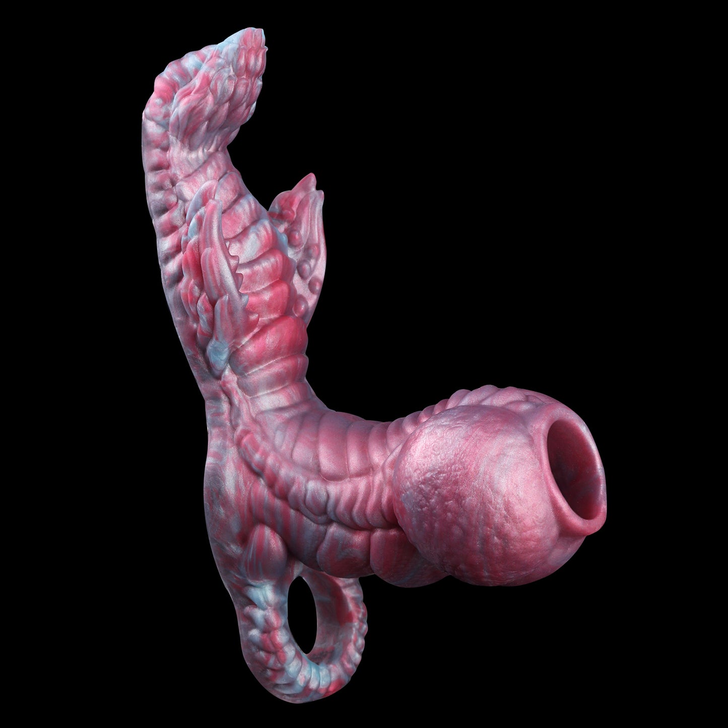 Manchon de pénis « Créature fantastique » avec stimulateur à friction – Rallonge de pénis 2-en-1 en silicone platine pour les couples