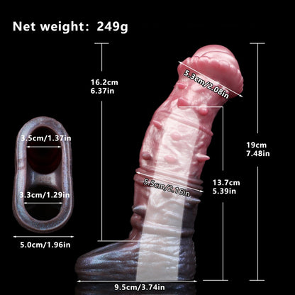 Monster Touch Fantasy Cock Sleeve - Silicone Penis Extender for Enhanced Size and Girth