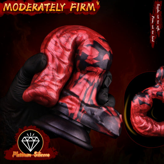 Blood-Red Silicone Fantasy Monster Blowjob - Dog-Shaped Knot Vagina Masturbator