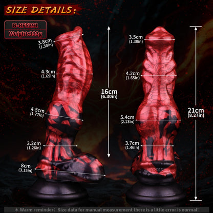 Blood-Red Silicone Fantasy Monster Blowjob - Dog-Shaped Knot Vagina Masturbator
