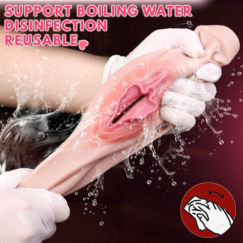 Boy-Style Strapon Realistic Fake Vagina - Penis Thrusting Flesh-like Silicone Wearable Pants