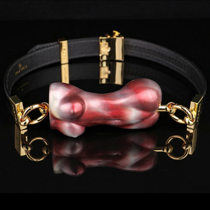 Beauty Nude Horizontal Ball Gag - Lustrous Silicone Wearable Mouth Restraint BDSM Toy