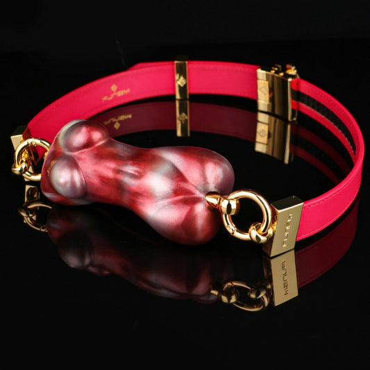 Beauty Nude Horizontal Ball Gag - Lustrous Silicone Wearable Mouth Restraint BDSM Toy