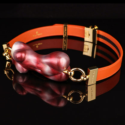 Beauty Nude Horizontal Ball Gag - Lustrous Silicone Wearable Mouth Restraint BDSM Toy