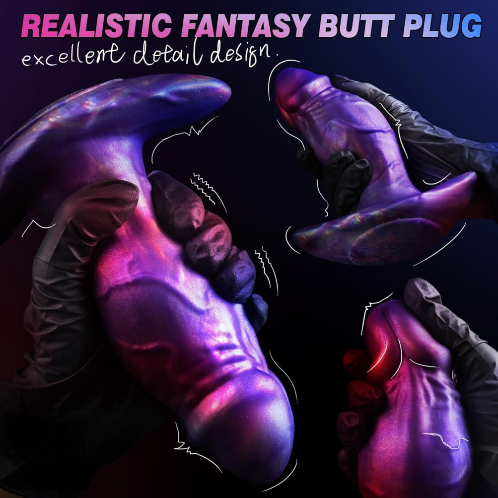 Fantasy Purple Silicone Fist Dildo – Wearable Anchor T-Base Anal Plug for Thick Expansion & Monster Sex