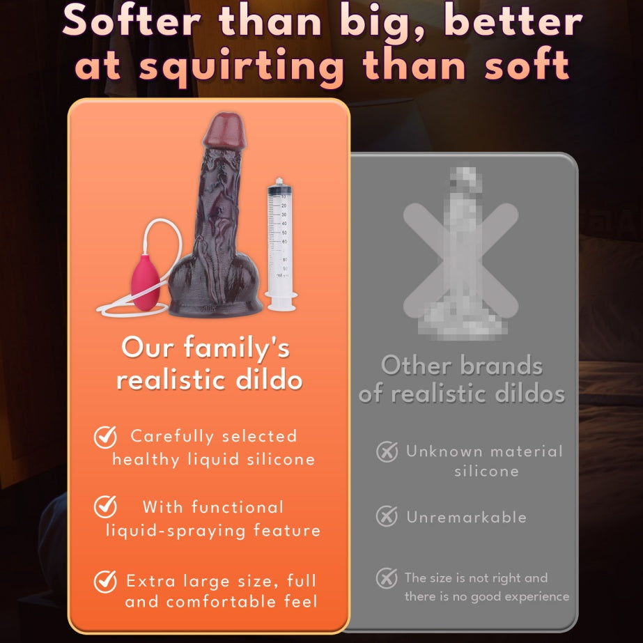 Big Black Squirting Dildo Built for Women Who Demand the Real Thing| Realistic Dual Density Silicone