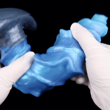 Fantasy Spiral Strapon Anal Dildo – "Tide-Anchor Spine" Blue Silicone Sex Toys for Orgasmic Massage