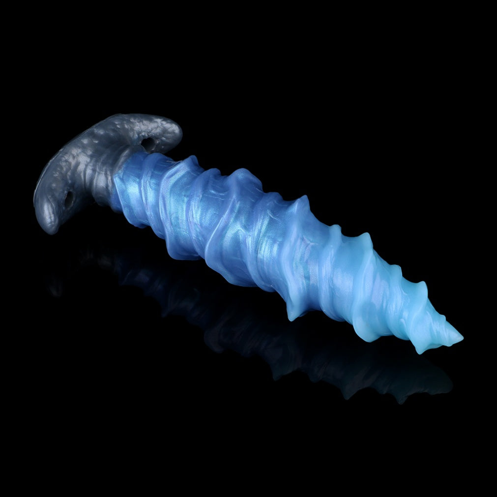 Fantasy Spiral Strapon Anal Dildo – "Tide-Anchor Spine" Blue Silicone Sex Toys for Orgasmic Massage