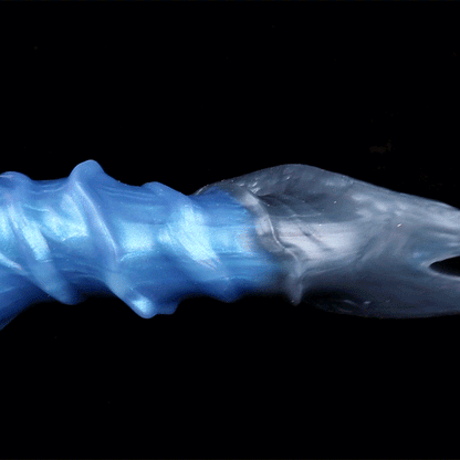 Fantasy Spiral Strapon Anal Dildo – "Tide-Anchor Spine" Blue Silicone Sex Toys for Orgasmic Massage