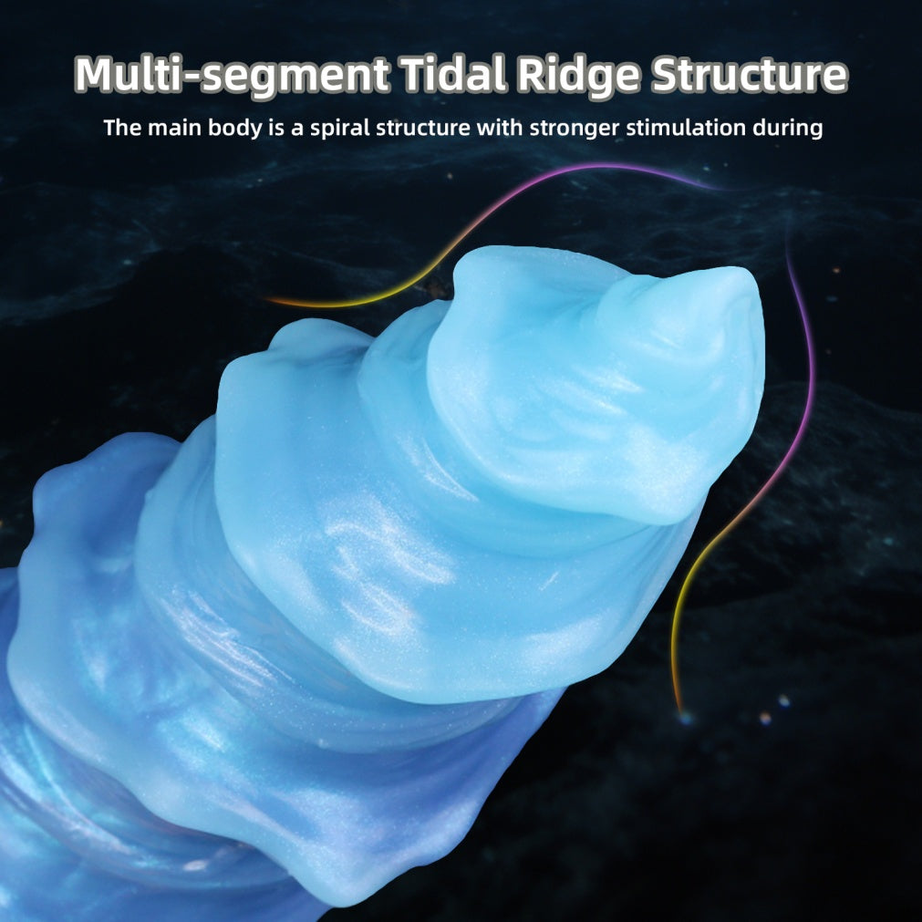 Fantasy Spiral Strapon Anal Dildo – "Tide-Anchor Spine" Blue Silicone Sex Toys for Orgasmic Massage