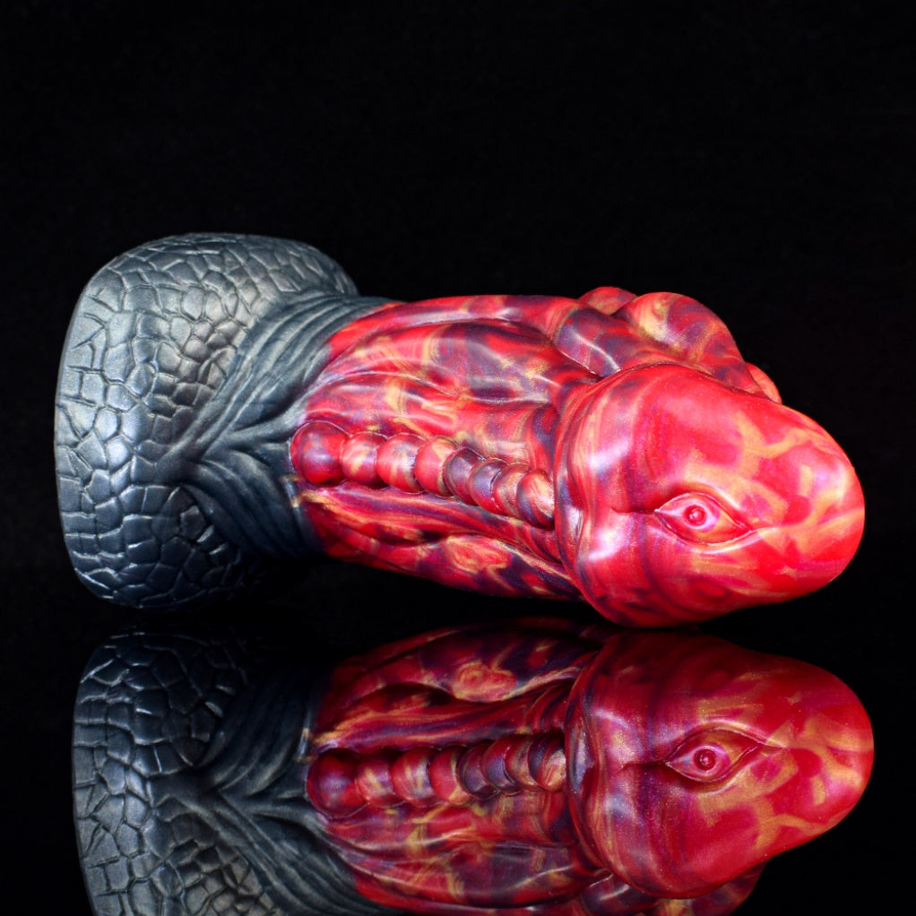 Godemiché Monstre Fantastique Dragon de Feu – Pénis texturé avec ventouse pour fantasmes sexuels