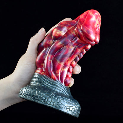 Godemiché Monstre Fantastique Dragon de Feu – Pénis texturé avec ventouse pour fantasmes sexuels