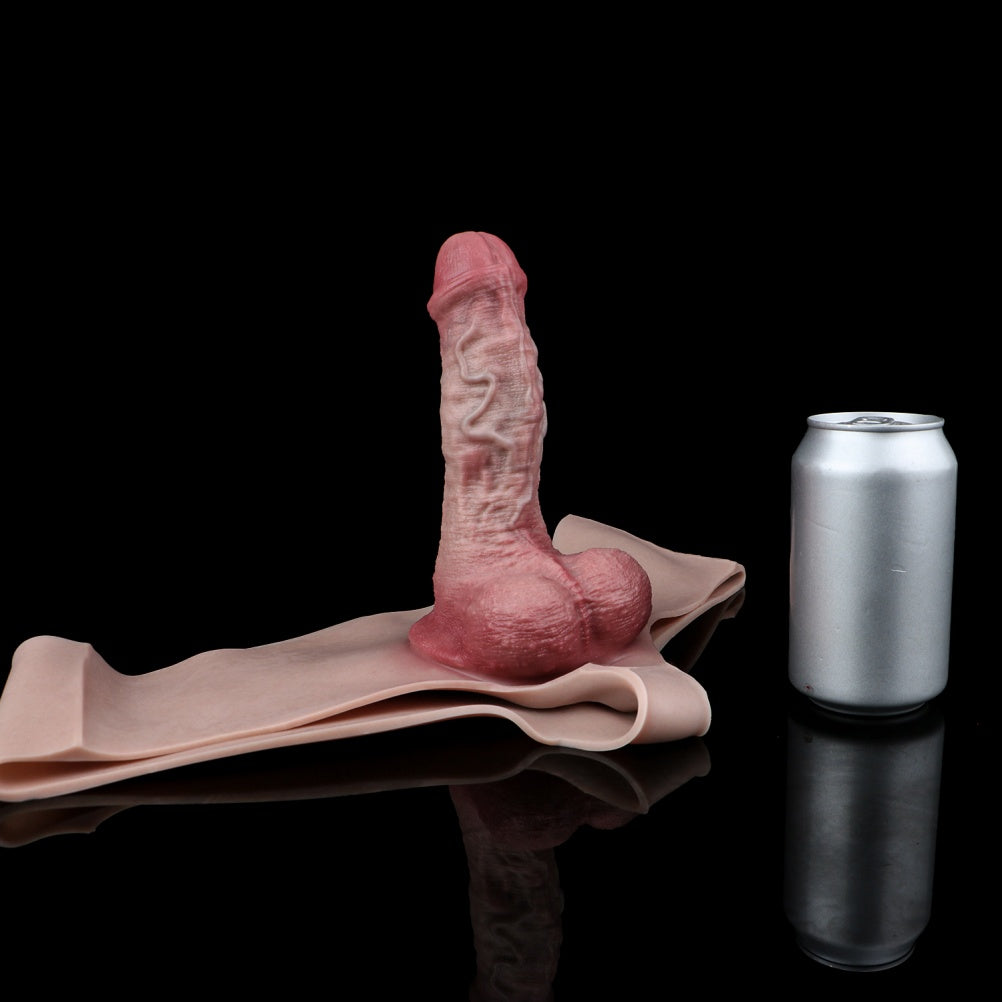 Liquid Silicone Strap-On Dildo Sheath Underwear - Penis Enlargement Thickening Wearable Device for Men