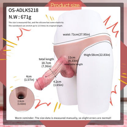 Liquid Silicone Strap-On Dildo Sheath Underwear - Penis Enlargement Thickening Wearable Device for Men