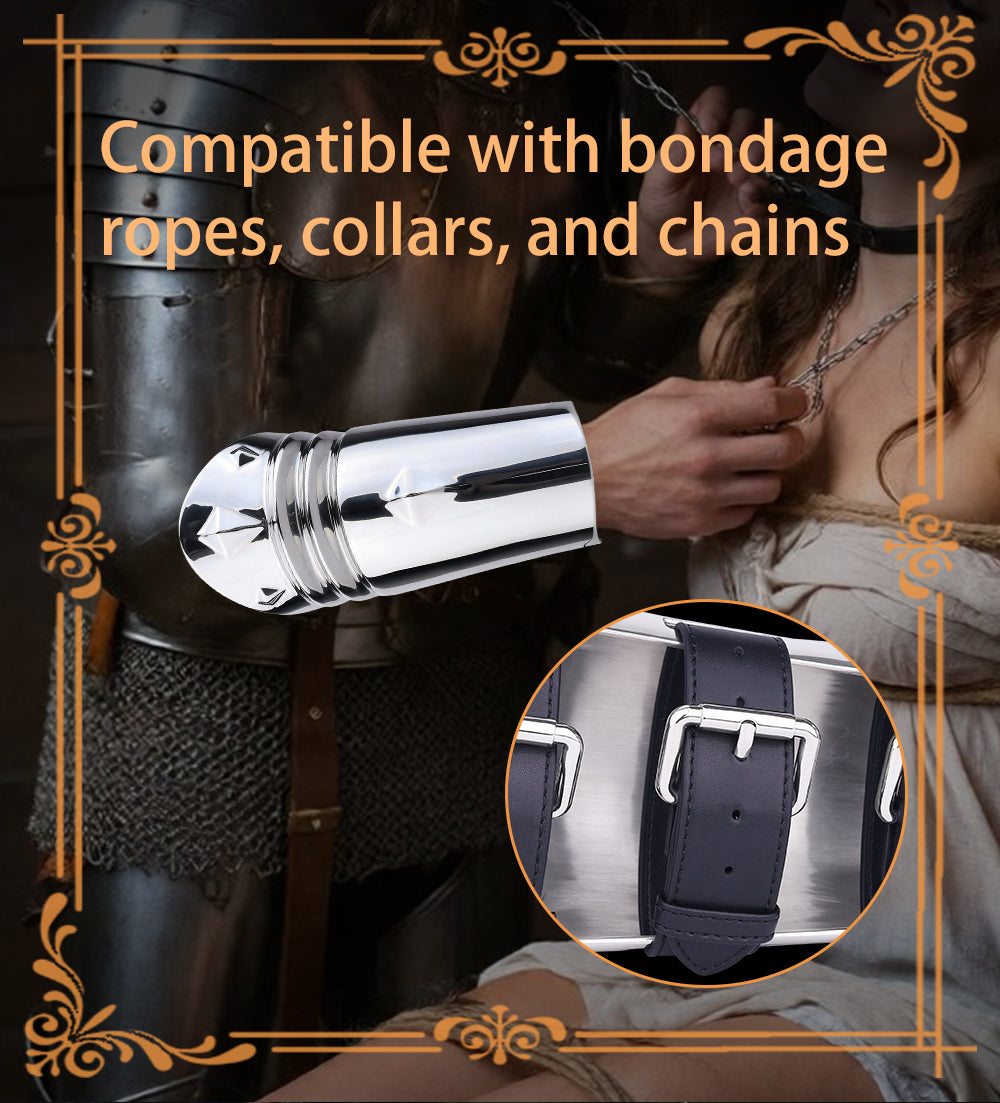 Medieval-Style Heavy Metal Bracers-Elevate Your Power Play and Bondage Rituals
