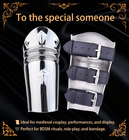 Medieval-Style Heavy Metal Bracers-Elevate Your Power Play and Bondage Rituals