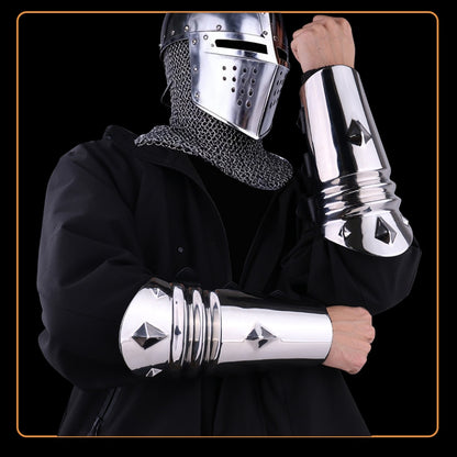 Medieval-Style Heavy Metal Bracers-Elevate Your Power Play and Bondage Rituals
