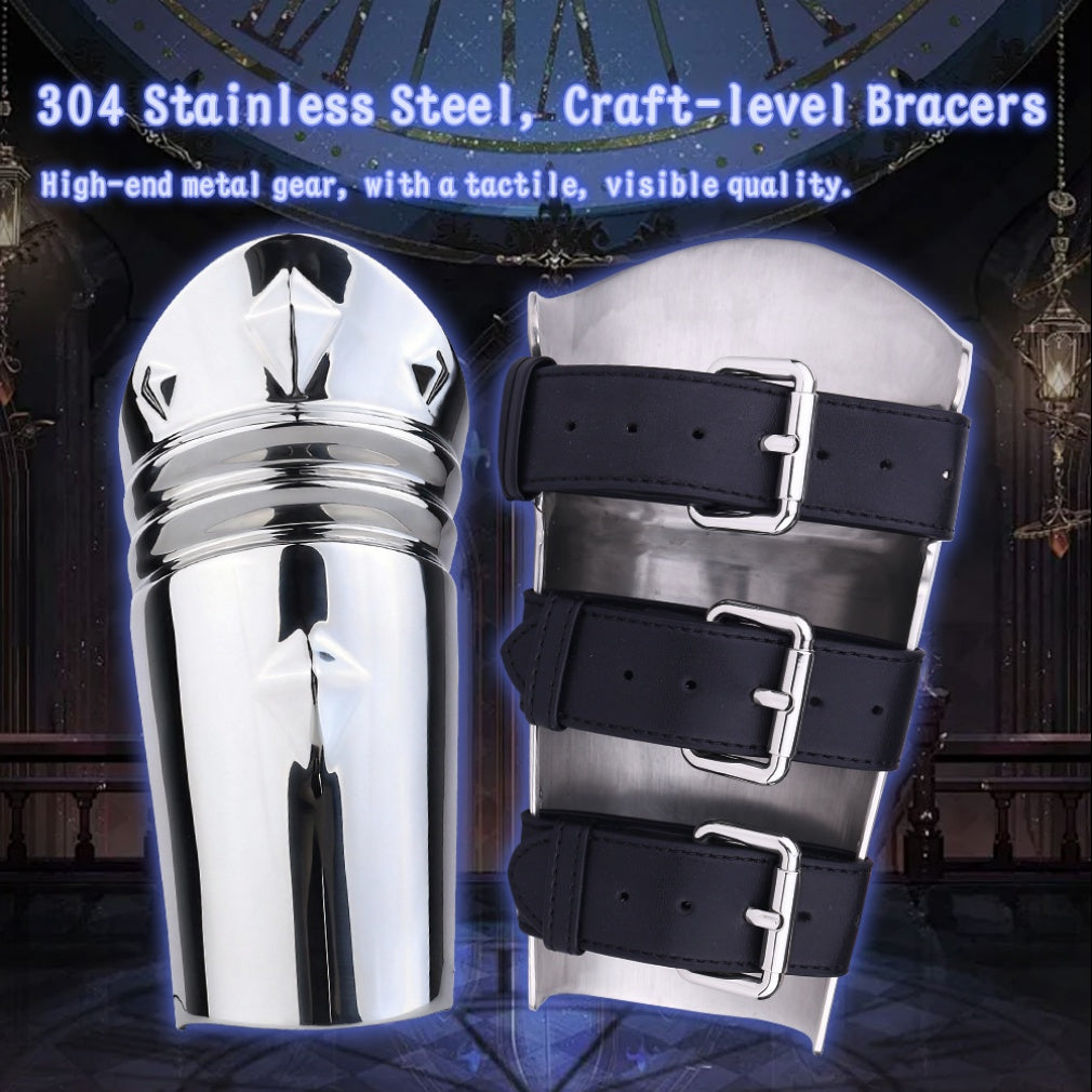 Medieval-Style Heavy Metal Bracers-Elevate Your Power Play and Bondage Rituals