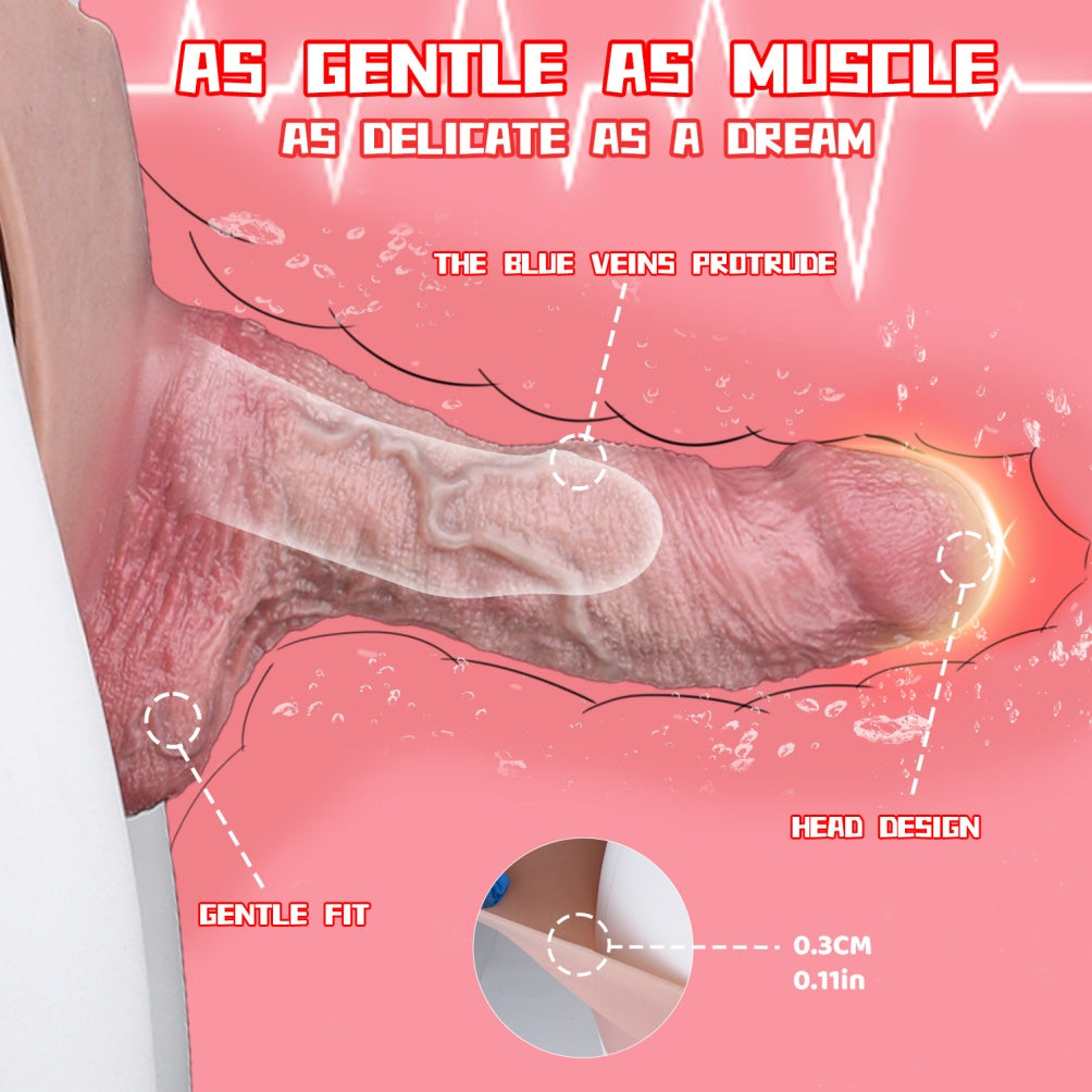 Verdickende und vergrößernde realistische Dildo-Hülle als Unterwäsche – Penisverlängerungsgerät für Männer mit Strap-On-Funktion