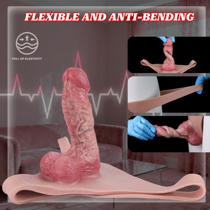 Verdickende und vergrößernde realistische Dildo-Hülle als Unterwäsche – Penisverlängerungsgerät für Männer mit Strap-On-Funktion