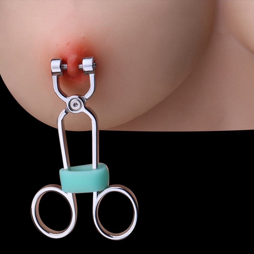 Spiked Steel Kiss Clamp Nipple Clamps - Stainless Steel BDSM Restraint Tool