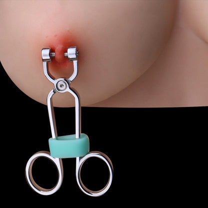 Spiked Steel Kiss Clamp Nipple Clamps - Stainless Steel BDSM Restraint Tool