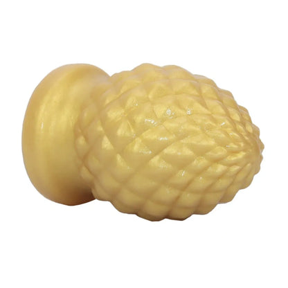 Pineapple-Shaped Fantasy Fist Butt Plug Silicone Dildo - Yellow Silicone Vaginal Expansion Toy for Women