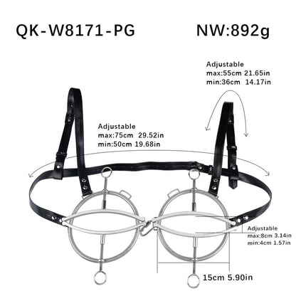 Metal Bettie Bondage Nipple Clamp Set - Women's Strap-on Adjustable BDSM Play
