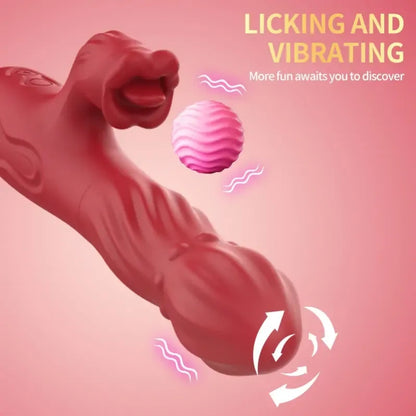 Baguette magique vibrante à langue rotative - Outil en silicone pour stimuler l'orgasme vaginal féminin