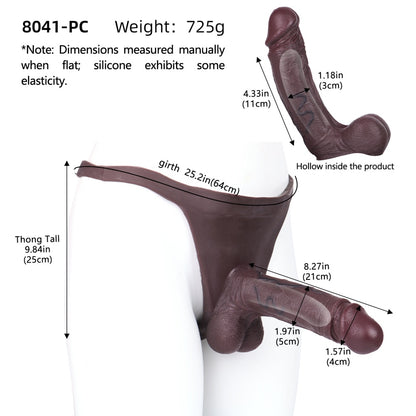 Black Silicone Wearable Sheath Underwear – Penis Enlargement and Girth Enhancement for Men