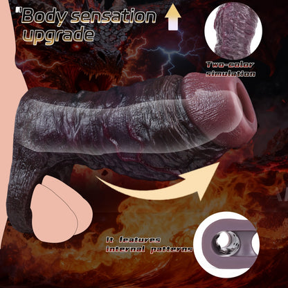 Fantasy Thick Realistic Cock Sleeve – Silicone Penis Extender Sex Toy