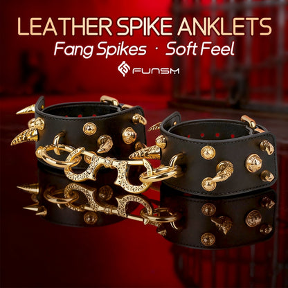 Menottes fantaisie en cuir à pointes - Contraintes extrêmes Bettie Bondage BDSM Toys