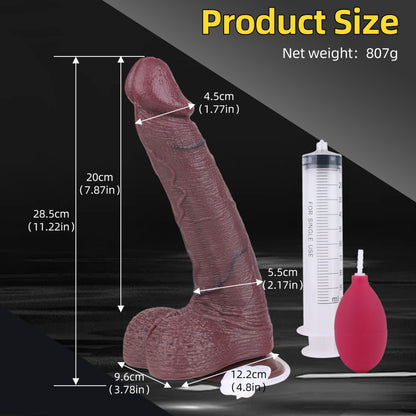 Simulated Silicone Fantasy Squirt Dildo - Vaginal Stimulation Insertion Masturbation Toy
