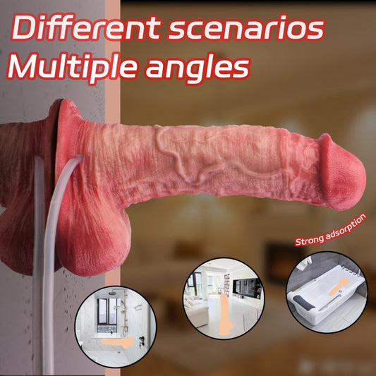 Squirting Strap-On with Suction Cup – Ideal for Penetrative Anal and Vaginal Silicone Sex Toy