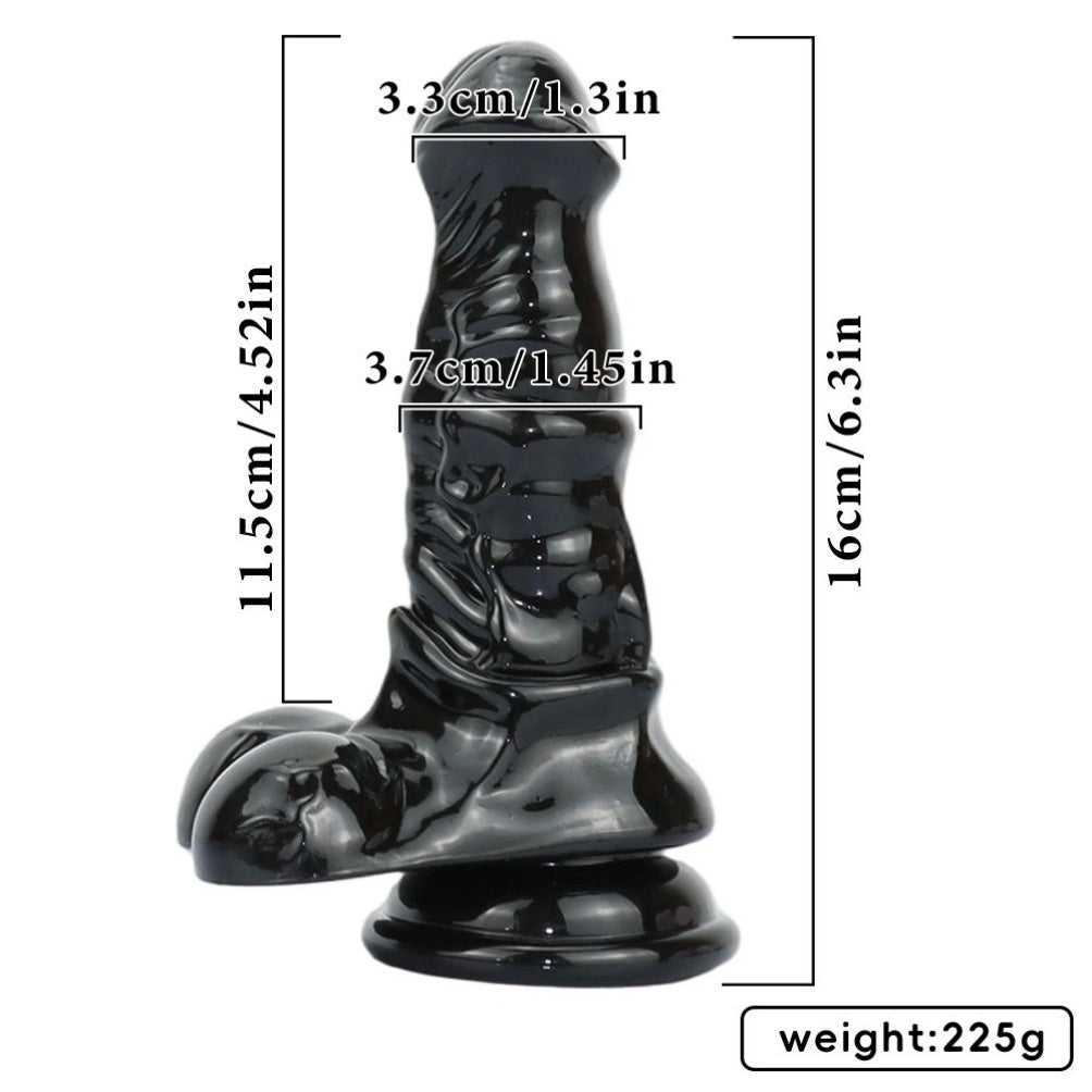 Black Silicone Realistic Horse Dildo – Compact and Convenient Insertion Vaginal Masturbation Toy
