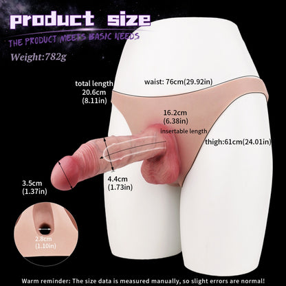 Fantasy Wear 8.11 Inch Sheath Underwear - Realistic Silicone Penis Extender for Enhanced Girth