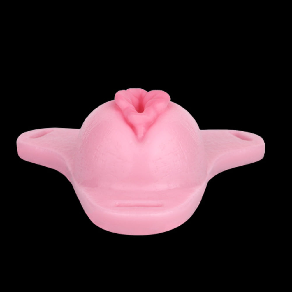 Pink Silicone Fantasy Tiny Chastity Cage - Female Stand-to-Pee Devices Strap-On Tools