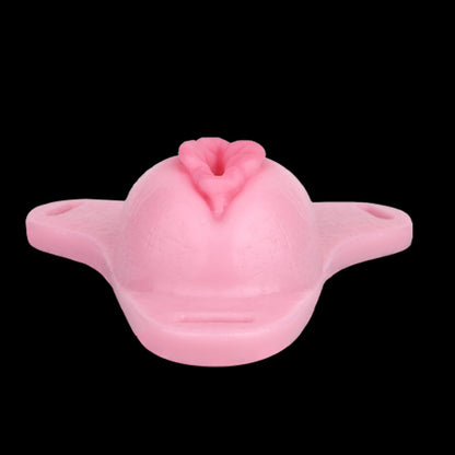 Pink Silicone Fantasy Tiny Chastity Cage - Female Stand-to-Pee Devices Strap-On Tools