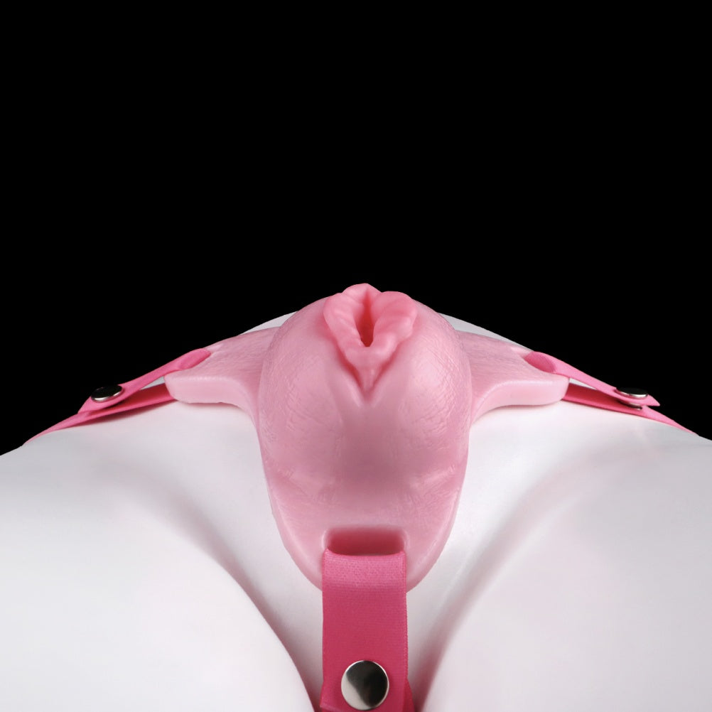 Pink Silicone Fantasy Tiny Chastity Cage - Female Stand-to-Pee Devices Strap-On Tools