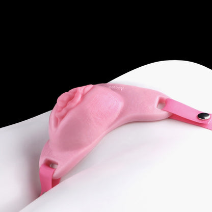 Pink Silicone Fantasy Tiny Chastity Cage - Female Stand-to-Pee Devices Strap-On Tools