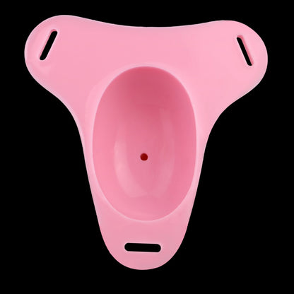 Pink Silicone Fantasy Tiny Chastity Cage - Female Stand-to-Pee Devices Strap-On Tools